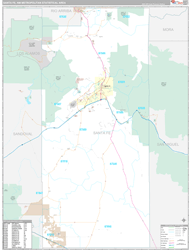 Santa Fe Metro Area Wall Map Premium Style 2024